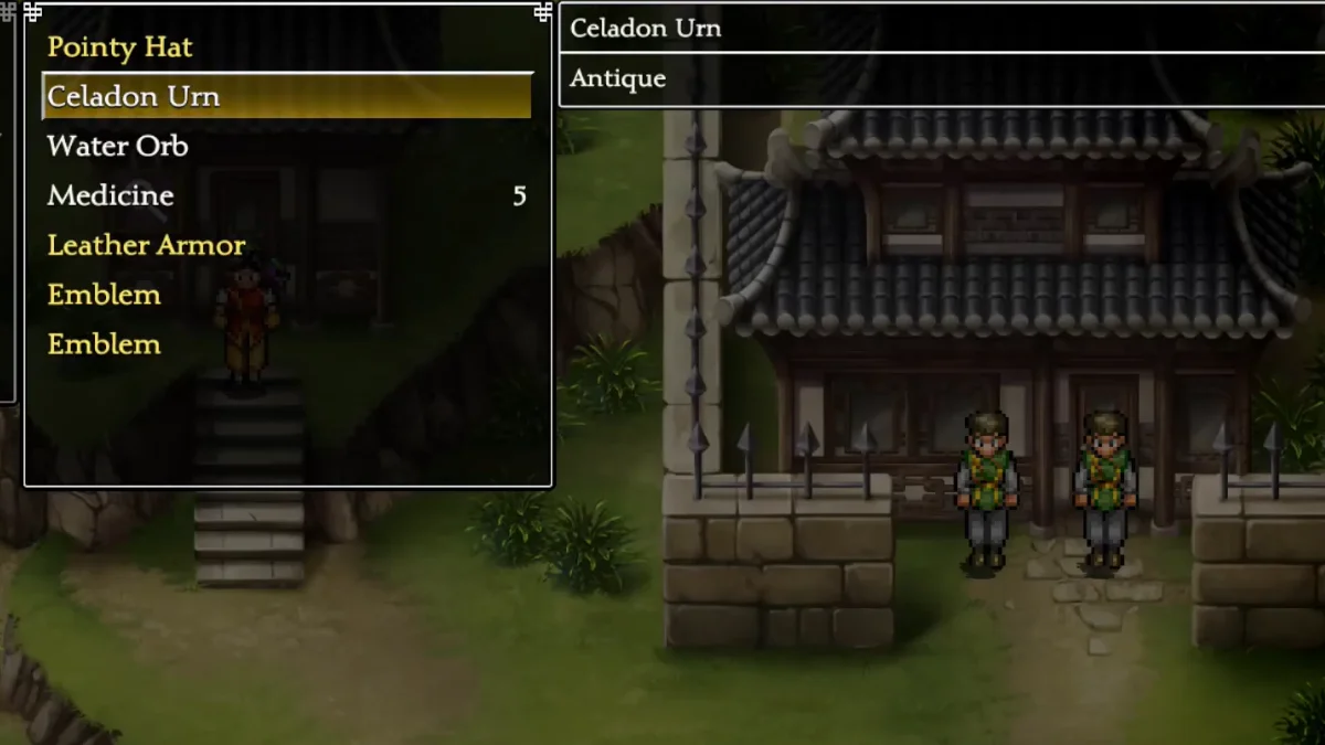 Suikoden 1および2 HDリマスター：Celadon Urnの取得と使用方法